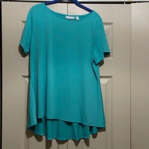 Susan Graver Large peplum back blouse